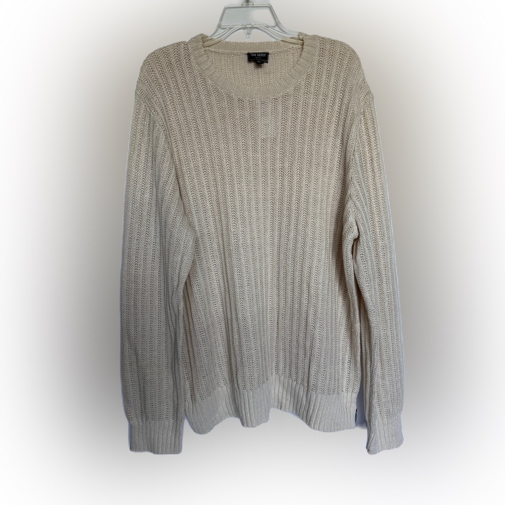 Todd Snyder Textured Linen Crew Sweater Size XL Bisque NWT